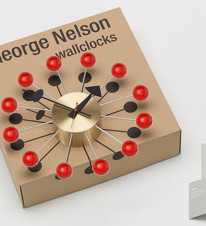 Часы Ball Clock Red фабрики Vitra